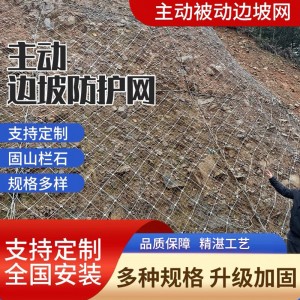 主动防护网 工地柔性被动边坡防护网 高速公路防坠钢丝绳